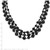 1928 Jewelry Black-Plated Jet Black Glass Faceted Bead Graduated Three Strand Adjustable 16 Inch Necklace with 3 Inch Extension - View 3
