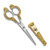 1928 Small Gold-Tone Floral Manor House Scissors with Stainless Steel Blades - BF177 - View 2
