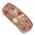 1928 Jewelry Rose-Tone Filigree Pattern Purple Crystal Rose Floral Motif Stretch Bracelet