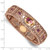 1928 Jewelry Rose-Tone Filigree Pattern Purple Crystal Rose Floral Motif Stretch Bracelet - View 3