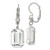 1928 Jewelry Silver-Tone Clear Emerald Cut Crystals Dangle Leverback Drop Earrings, 40 mm