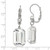 1928 Jewelry Silver-Tone Clear Emerald Cut Crystals Dangle Leverback Drop Earrings, 40 mm - View 3