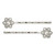 1928 Jewelry Set of 2 Silver-Tone Clear Crystal Flower Hairpins