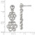 1928 Silver-Tone White Crystal Flower Post Dangle Earrings, 31 mm - View 3