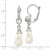 1928 Jewelry Silver-Tone Clear Crystal Simulated Pearl Teardrop Dangle Leverback Earrings, 45 mm - View 3