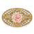 1928 Jewelry Gold-Tone Filigree Pink Rose Porcelain Flower Pin Brooch