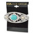 1928 Jewelry Silver-Tone Ornate Simulated Pearl and Turquoise Acrylic Stone Hair Barrette - View 4