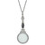 1928 Jewelry Silver-Tone Black Glass Stone and Marcasite Vintage Handle 4-5X Magnifying Glass 28 Inch Necklace