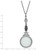 1928 Jewelry Silver-Tone Black Glass Stone and Marcasite Vintage Handle 4-5X Magnifying Glass 28 Inch Necklace - View 2