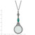 1928 Jewelry Silver-Tone Hematite and Green Vintage Handle 4-5X Magnifying Glass 28 Inch Necklace - View 2