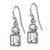 1928 Jewelry Silver-Tone Clear Square and Aurora Borealis Round Crystal Wire Drop French Wire Earrings, 24.5 mm - View 2