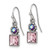 1928 Jewelry Silver-Tone Purple Square and Aurora Borealis Round Crystal Wire Drop French Wire Earrings, 24.5 mm - View 2