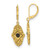 1928 Jewelry Gold-Tone Black Enamel Drop Leverback Earrings, 41.7 mm