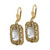 1928 Gold-Tone Crystal Square Dangle Leverback Drop Earrings, 49.43 mm - View 2