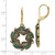 1928 Gold-Tone Blue Iridescent Aurora Borealis Glass Wreath Leverback Dangle Earrings, 40.5 mm - View 3