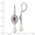 1928 Silver-Tone Purple Crystal with Simulated Pearl Dangle Leverback Drop Earrings, 48.05 mm - View 3