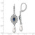 1928 Silver-Tone Blue Crystal with Simulated Pearl Dangle Leverback Drop Earrings, 48.05 mm - View 3