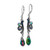 1928 Silver-Tone Blue Crystal and Iridescent Aurora Borealis Bead Dangle Leverback Earrings, 57.81 mm - View 2