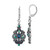 1928 Silver-Tone Blue Crystal and Iridescent Aurora Borealis Stone Dangle Leverback Drop Earrings, 47.76 mm