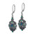 1928 Silver-Tone Blue Crystal and Iridescent Aurora Borealis Stone Dangle Leverback Drop Earrings, 47.76 mm - View 2