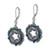 1928 Silver-Tone Iridescent Aurora Borealis and Blue Crystal Wreath Leverback Dangle Earrings, 46.2 mm - View 2