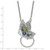 1928 Silver-Tone Butterfly Green and Blue Enameled Floral 28 Inch Eye Glass or Badge Holder Necklace - View 2