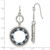 1928 Jewelry Silver-Tone Textured Frame Light and Dark Blue Crystal Double Circle Dangle French Wire Earrings, 52 mm - View 3