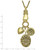 1928 Jewelry Brass-Tone Hand Holding Oval 28 mm Locket and Polished Heart and Peace Charm 30 Inch Necklace Holds 2 Photos - View 3