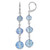 1928 Jewelry Silver-Tone Graduated Light Blue Glass Faceted Beads Dangle Leverback Drop Earrings, 63 mm