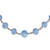 1928 Silver-Tone Light Blue Glass Faceted Graduated Bead 16 Inch Necklace with 3 Inch Extension