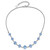 1928 Silver-Tone Light Blue Glass Faceted Graduated Bead 16 Inch Necklace with 3 Inch Extension - View 2