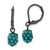 1928 Jewelry Black-Plated Teal Glass Stones Fireball Dangle Leverback Drop Earrings, 24 mm
