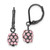1928 Jewelry Black-Plated Pink Glass Stones Fireball Dangle Leverback Drop Earrings, 26 mm