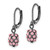 1928 Jewelry Black-Plated Pink Glass Stones Fireball Dangle Leverback Drop Earrings, 26 mm - View 2