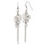 1928 Jewelry Silver-Tone Clear Crystal Bead Cluster Drop French Wire Earrings, 68 mm