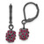 1928 Black-Plated Purple Glass Stone Ball Leverback Drop Earrings, 26 mm