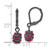 1928 Black-Plated Purple Glass Stone Ball Leverback Drop Earrings, 26 mm - View 3