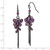 1928 Jewelry Black-Plated Smokey Purple Glass Faceted Beads Cluster Dangle French Wire Earrings, 68 mm - View 3