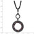 1928 Jewelry Black-Plated Light and Dark Pink and Purple Crystal Double Circle Adjustable 16 Inch Satin Cord Necklace with 3 Inch Extension - View 2