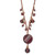 1928 Jewelry Rose-Tone Purple Faceted Glass Dangle Beads 16 Inch Necklace with 3 Inch Extension