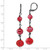 1928 Jewerly Black-Plated Graduated Red Faceted Glass Beads Dangle Leverback Drop Earrings, 64 mm - View 3