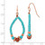 1928 Jewelry Copper-Tone Aqua and Brown Acrylic Beads Teardrop Dangle French Wire Earrings, 46 mm - View 3