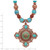 1928 Jewelry Copper-Tone Frame and Beads Brown and Aqua Enamel Aqua and Brown Acrylic Beads 16 Inch Necklace with 3 Inch Extension - View 2
