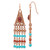 1928 Jewelry Copper-Tone Aqua and Brown Acrylic Beads Long Dangle French Wire Earrings, 70 mm