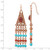 1928 Jewelry Copper-Tone Aqua and Brown Acrylic Beads Long Dangle French Wire Earrings, 70 mm - View 3