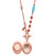 1928 Jewelry Copper-Tone Aqua Blue and Brown Acrylic Beads Floral Frame with Aqua Center Locket Necklace Holds 2 Photos - View 3