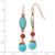 1928 Jewelry Copper-Tone Aqua Blue and Brown Acrylic Beads Dangle French Wire Earrings, 55 mm - View 3
