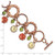 1928 Jewelry Copper-Tone Textured Link Orange and Light Green Enamel Flower Green Acrylic Bead Dangles 7 Inch Toggle Bracelet - View 3