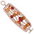 1928 Jewelry Copper-Tone Link and Multicolored Brownand Orange Faceted Acrylic Beads Wide Six Row 8 Inch Toggle Bracelet - View 2