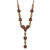 1928 Jewelry Copper-Tone Light Colorado and Brown Crystal Floral Shape 15 Inch Y Necklace with 3 Inch Extension